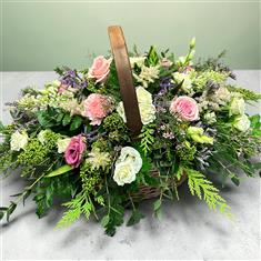 Country garden basket arrangement
